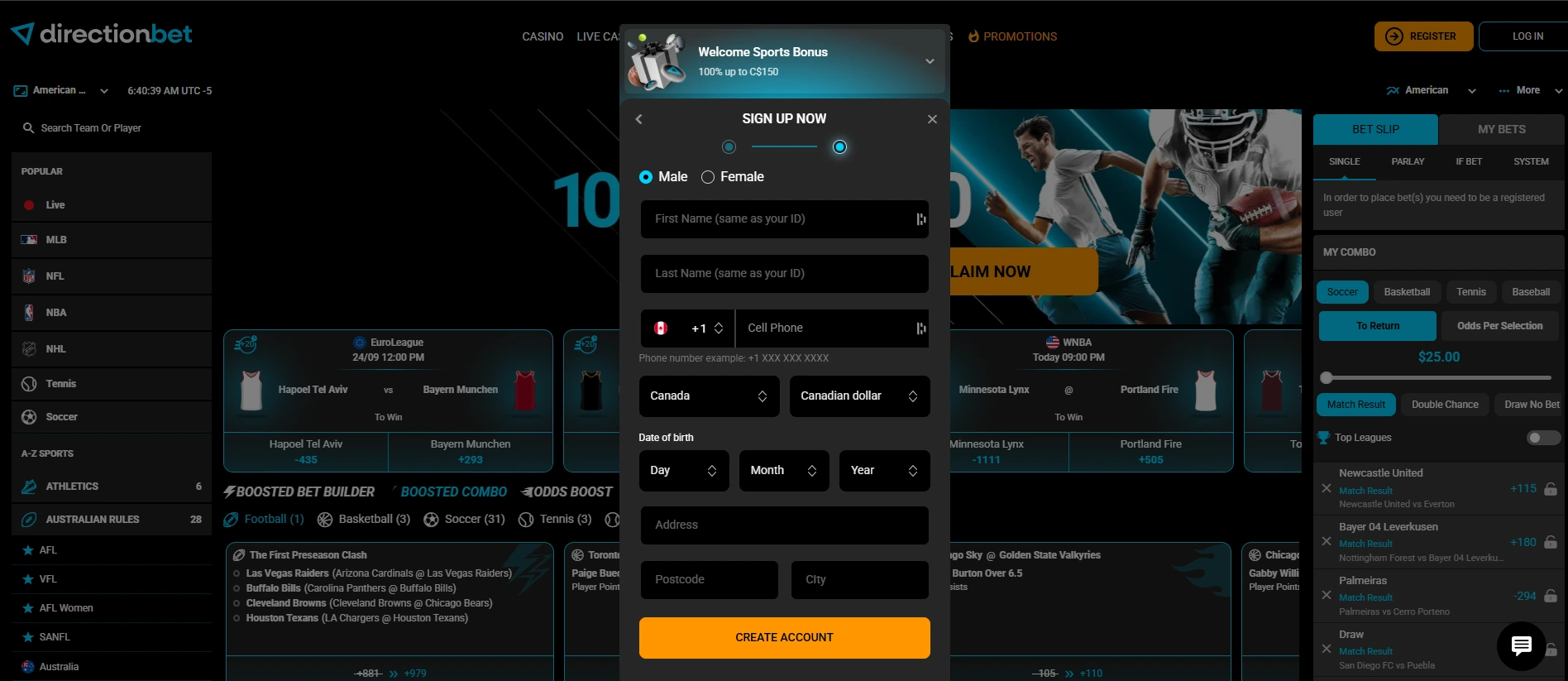 Directionbet online sázení